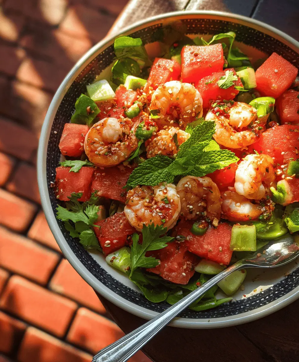 Easy Spicy Watermelon Shrimp Salad