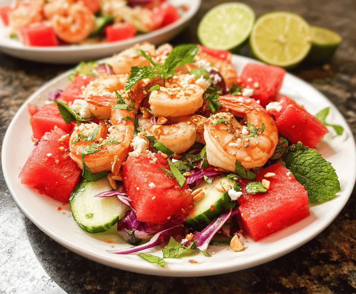 Easy Spicy Watermelon Shrimp Salad