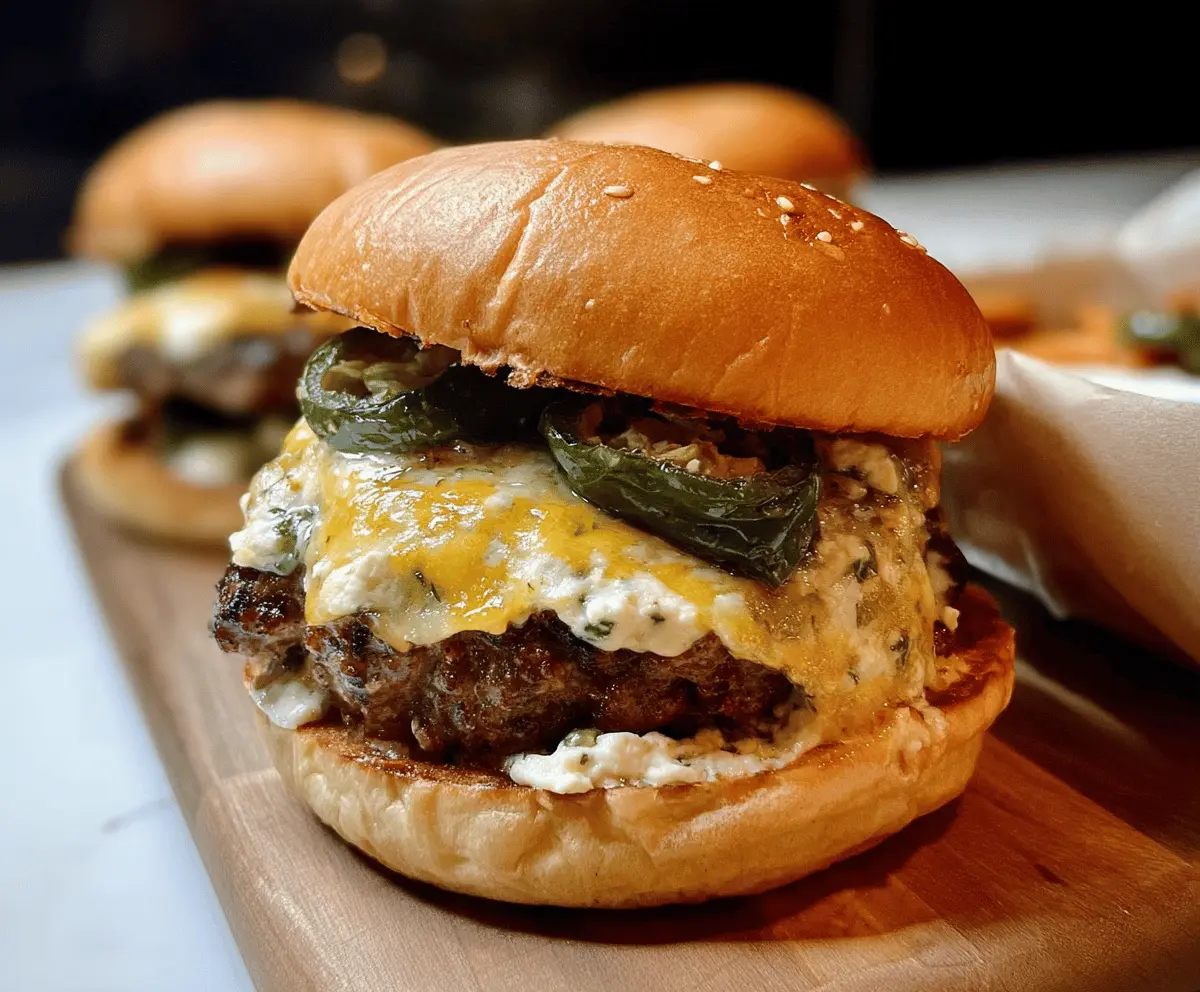 Cheesy Poblano Popper Burger Recipe