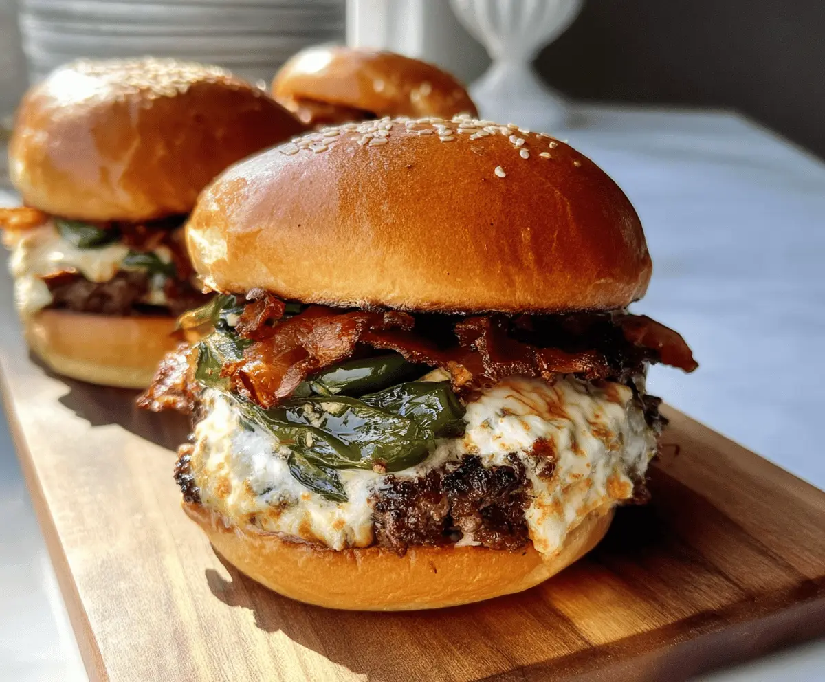 Cheesy Poblano Popper Burger Recipe
