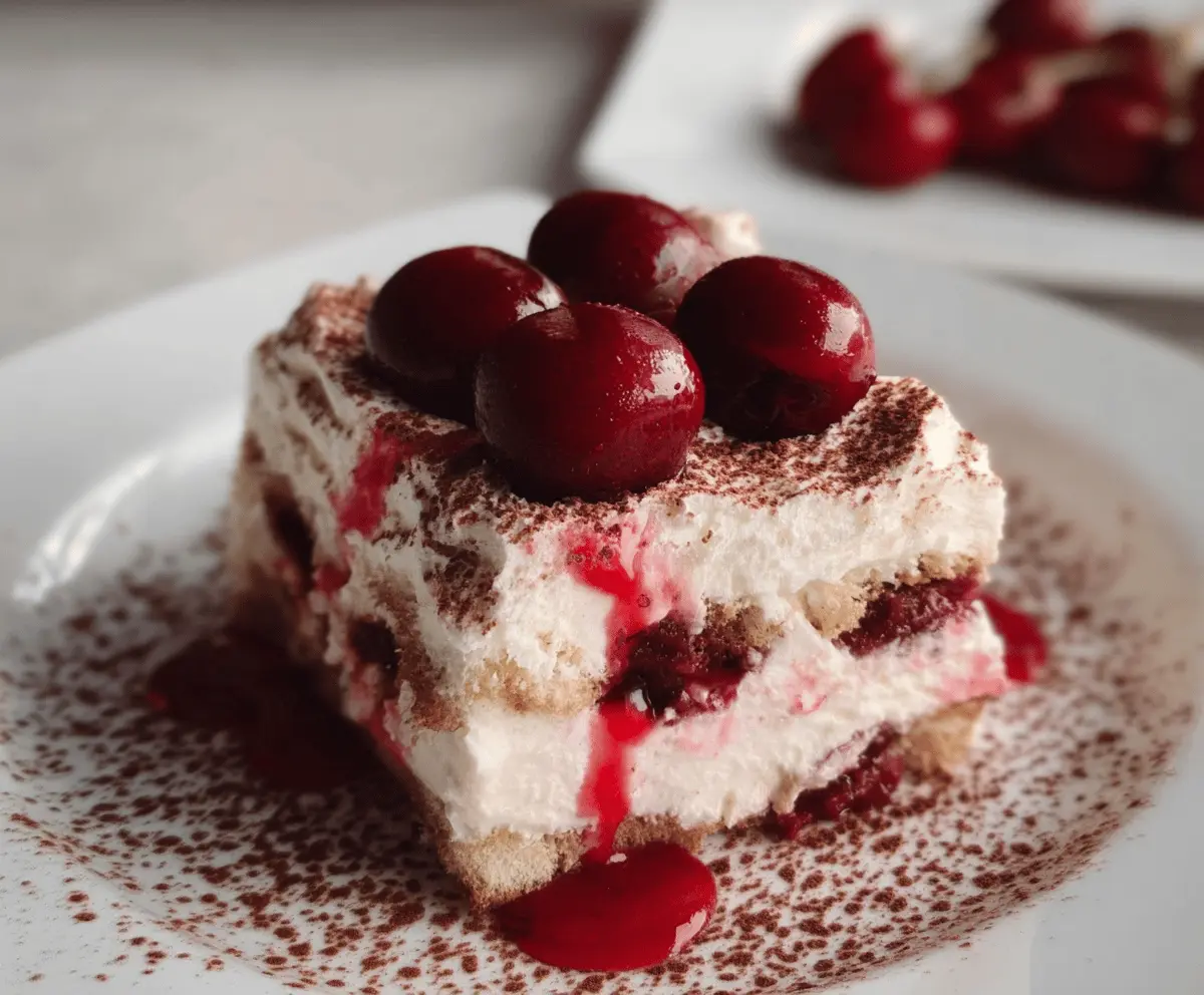 Easy Cherry Amaretto Tiramisu Dessert