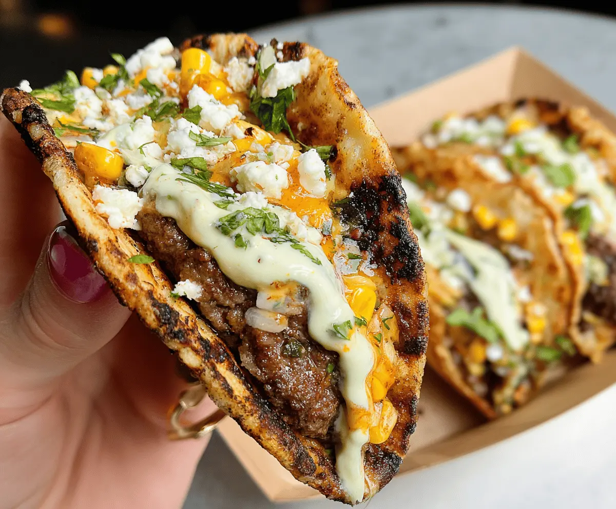 Easy Street Corn Smash Burger Tacos Recipe