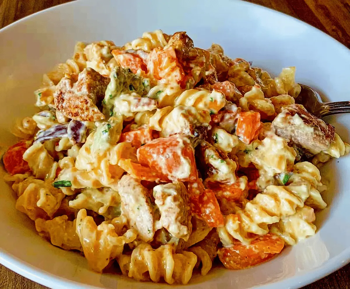 Easy Buffalo Chicken Pasta Salad Recipe