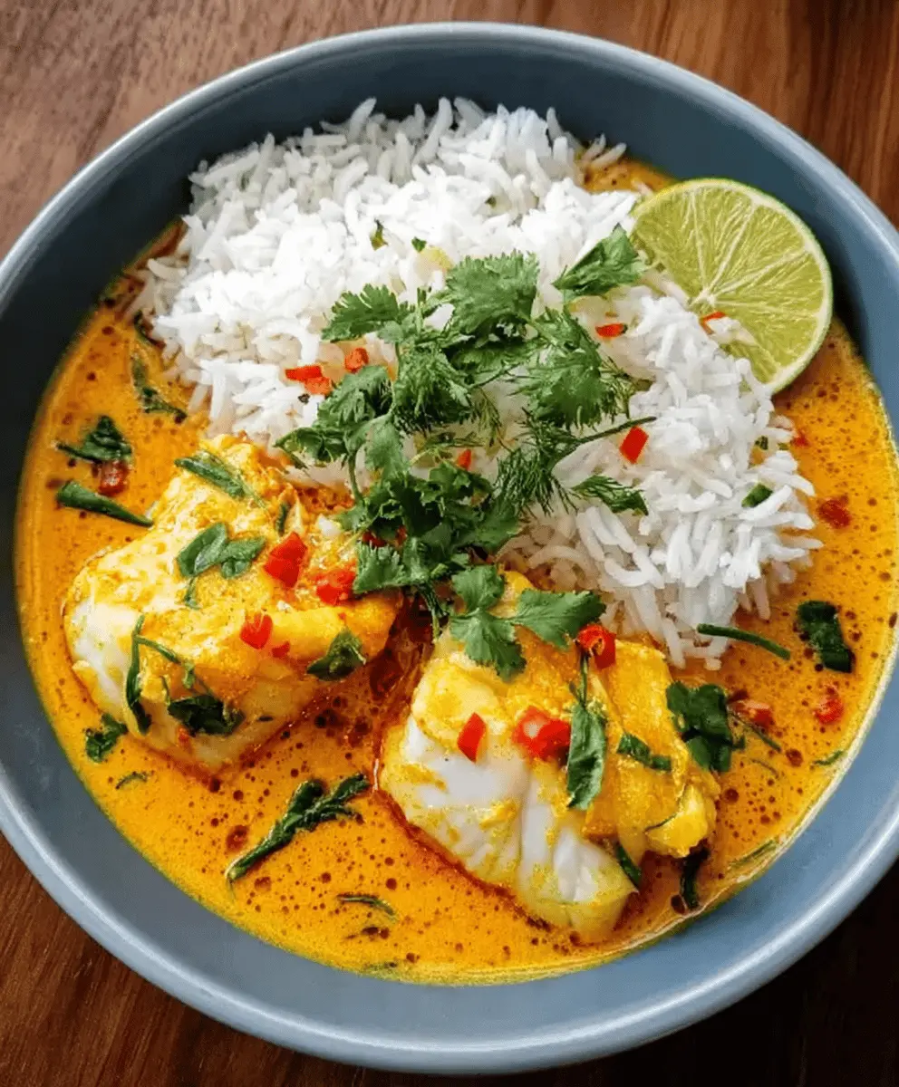 Easy Coconut Lime Fish Curry with Jasmine Rice
