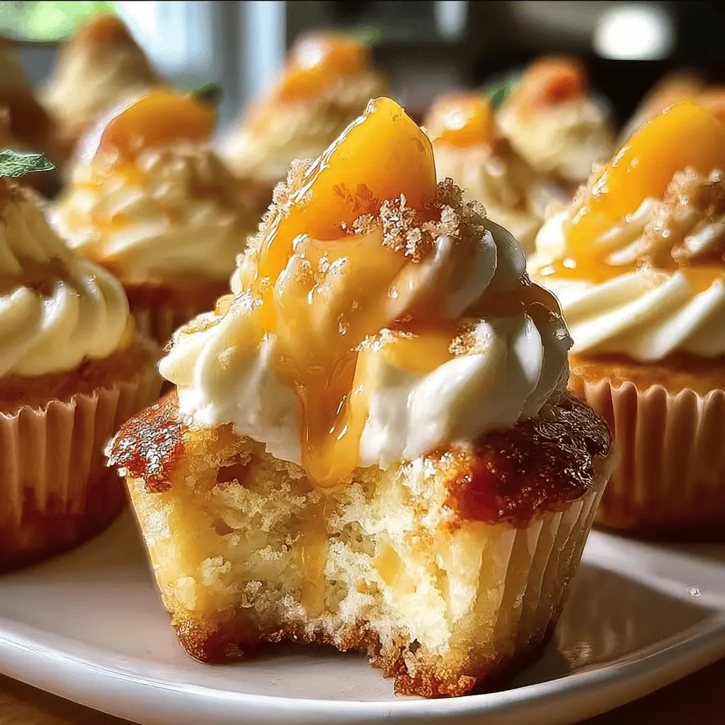 Easy Peach and Honey Cheesecake Cupcakes Recipe