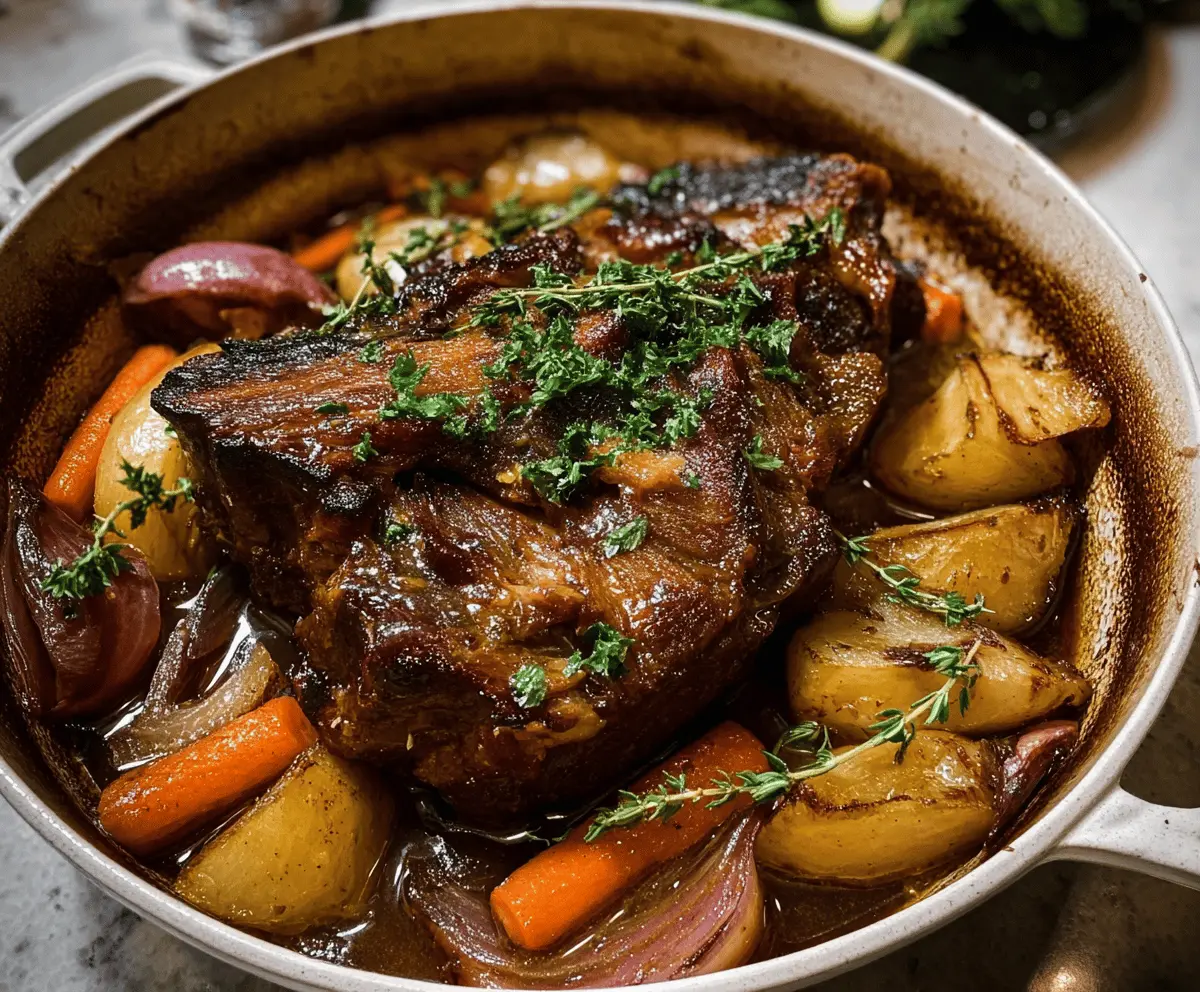 Easy Apple Cider Braised Pork Shoulder Recipe