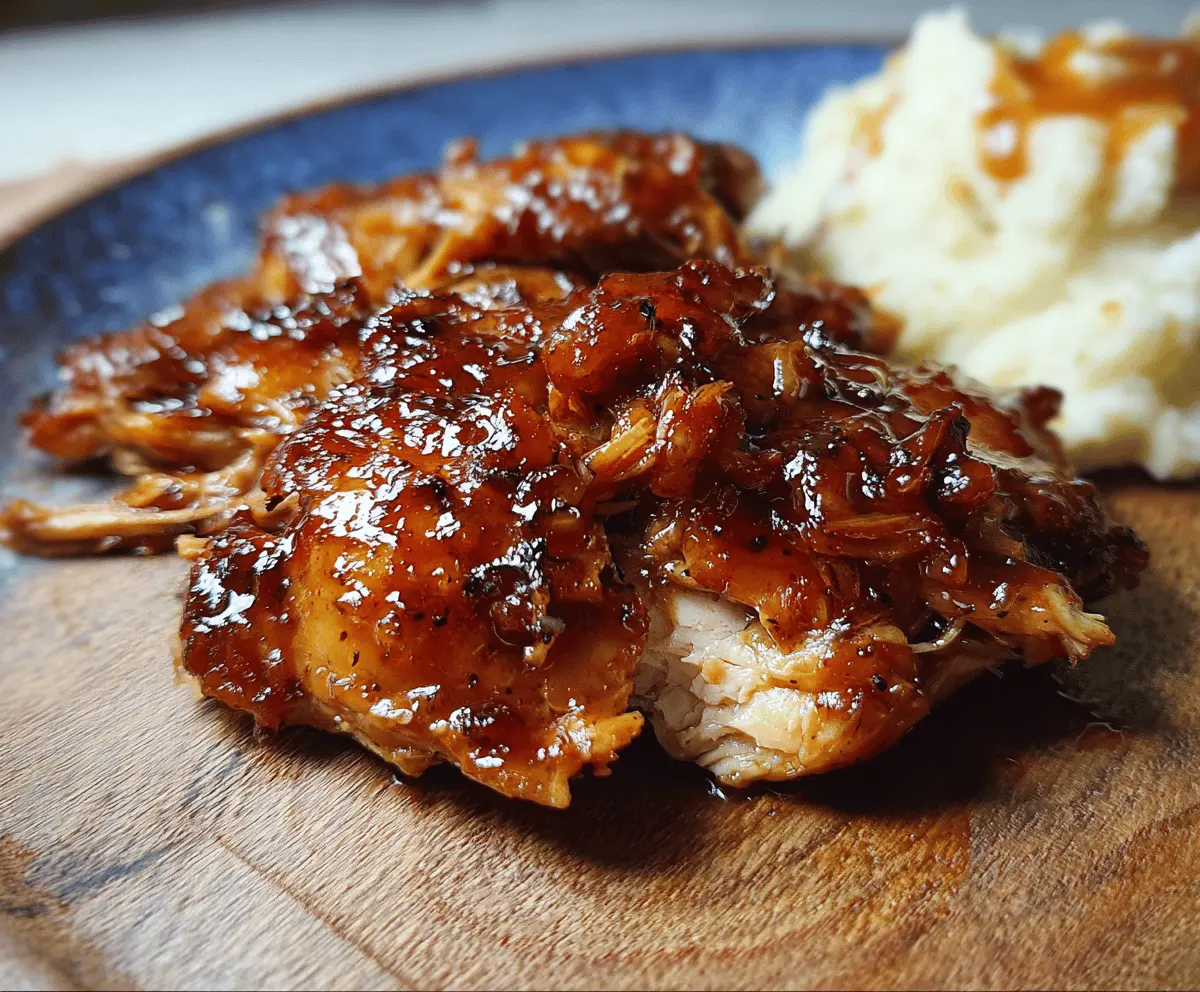 Easy Slow Cooker Peach BBQ Chicken Recipe
