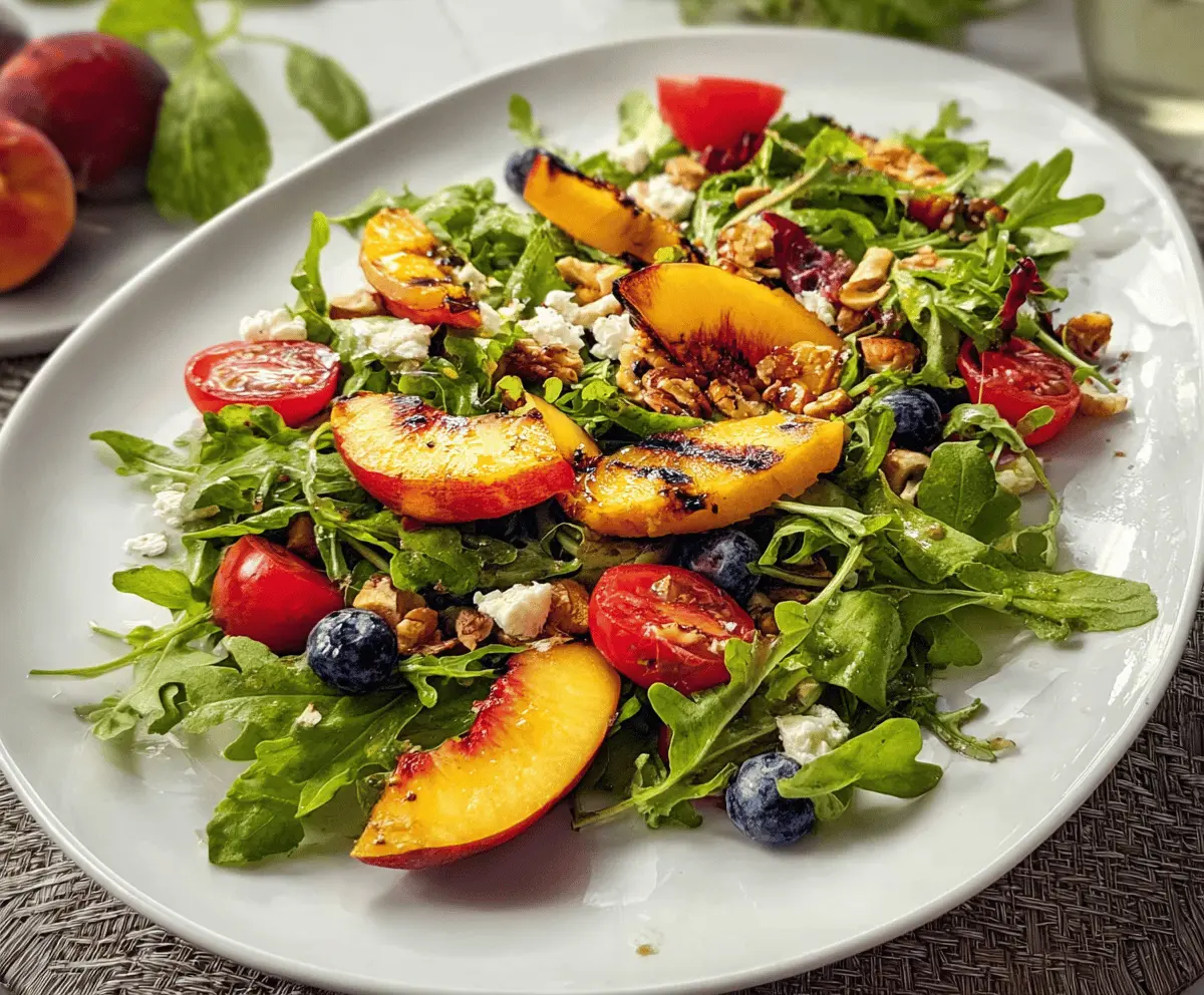 Easy Grilled Peach Salad with Fresh Greens