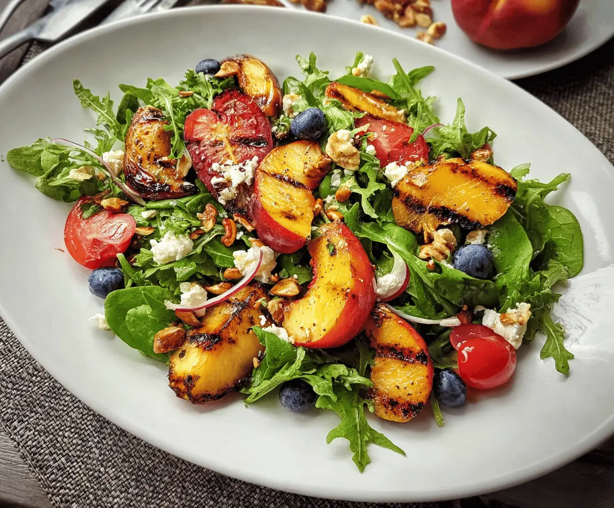 Easy Grilled Peach Salad with Fresh Greens