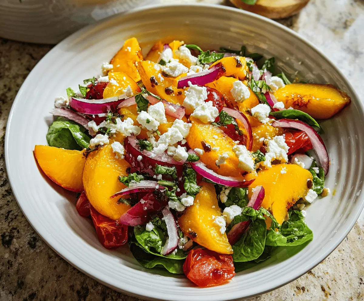Easy Peach Feta Salad Recipe with Fresh Flavors