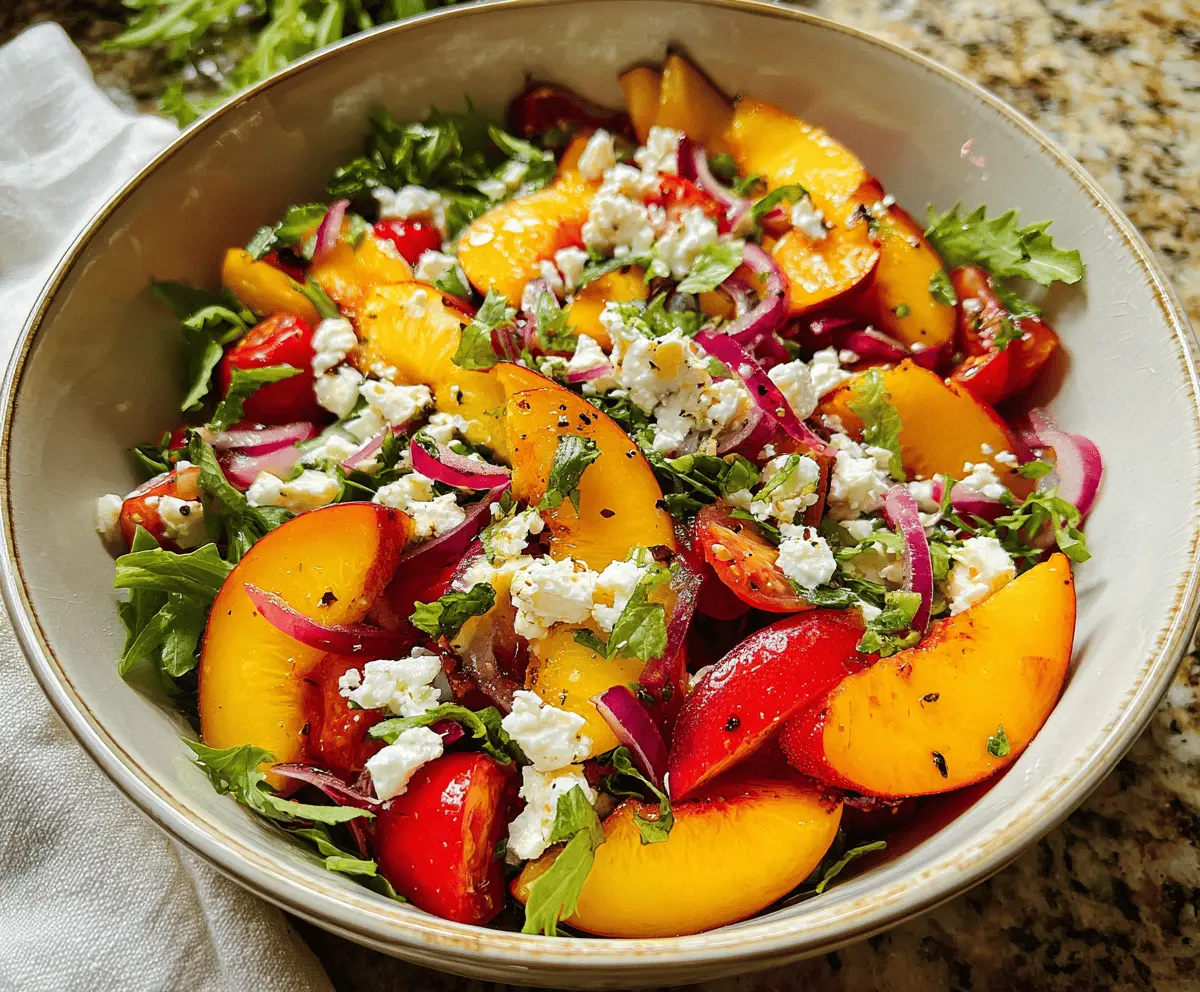 Easy Peach Feta Salad Recipe with Fresh Flavors
