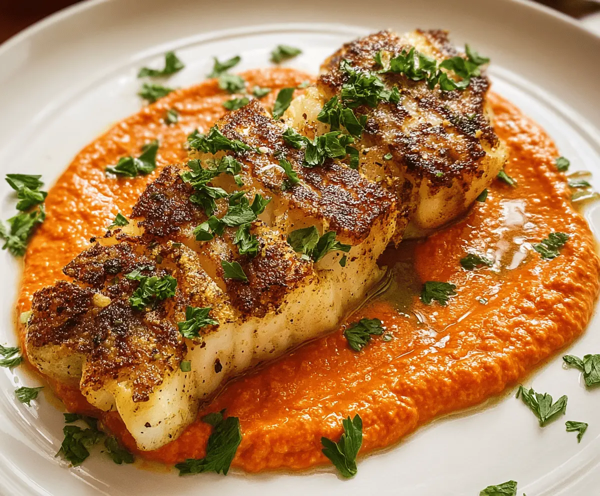 Easy Perfectly Grilled Cod with Homemade Romesco Sauce