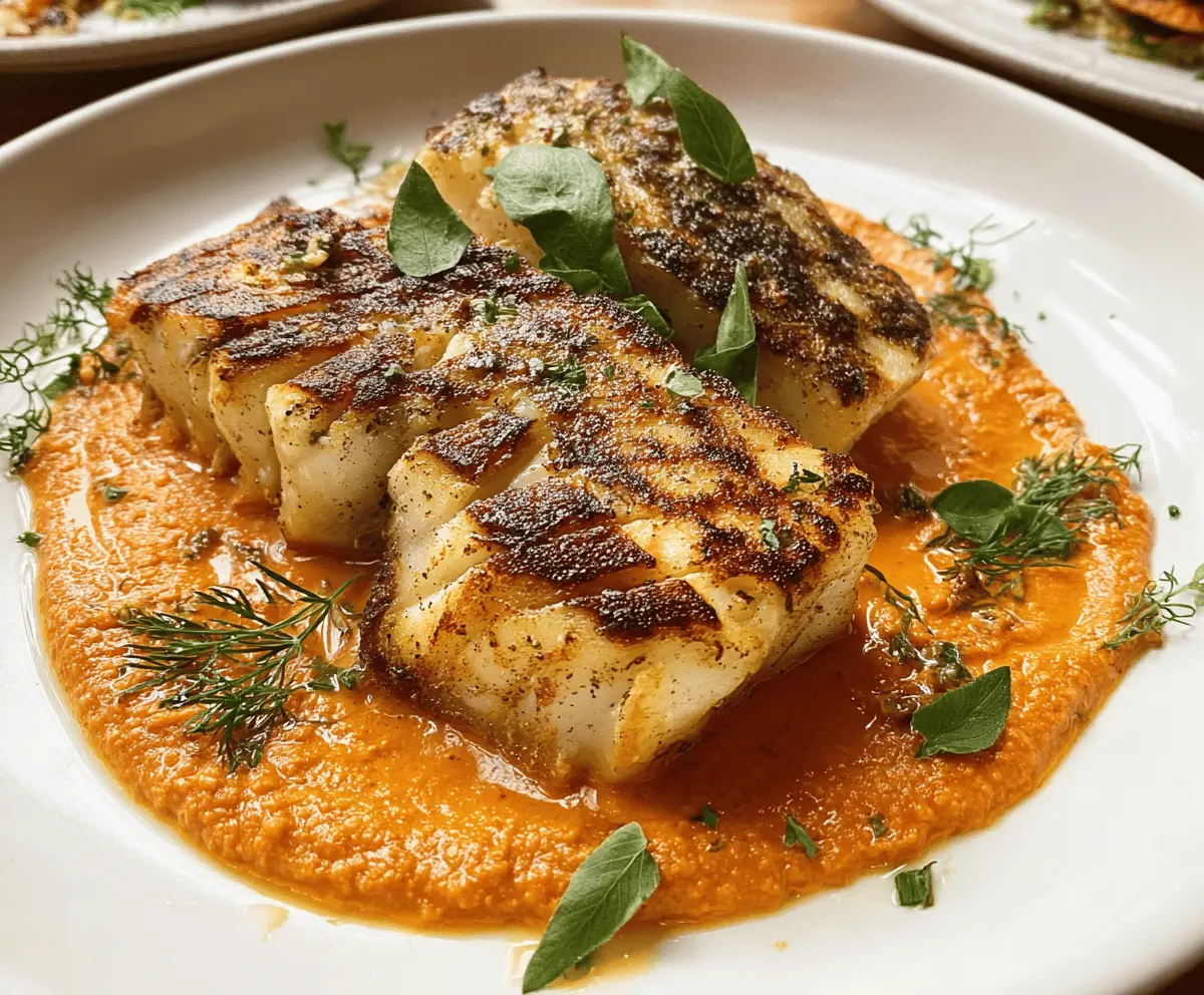 Easy Perfectly Grilled Cod with Homemade Romesco Sauce