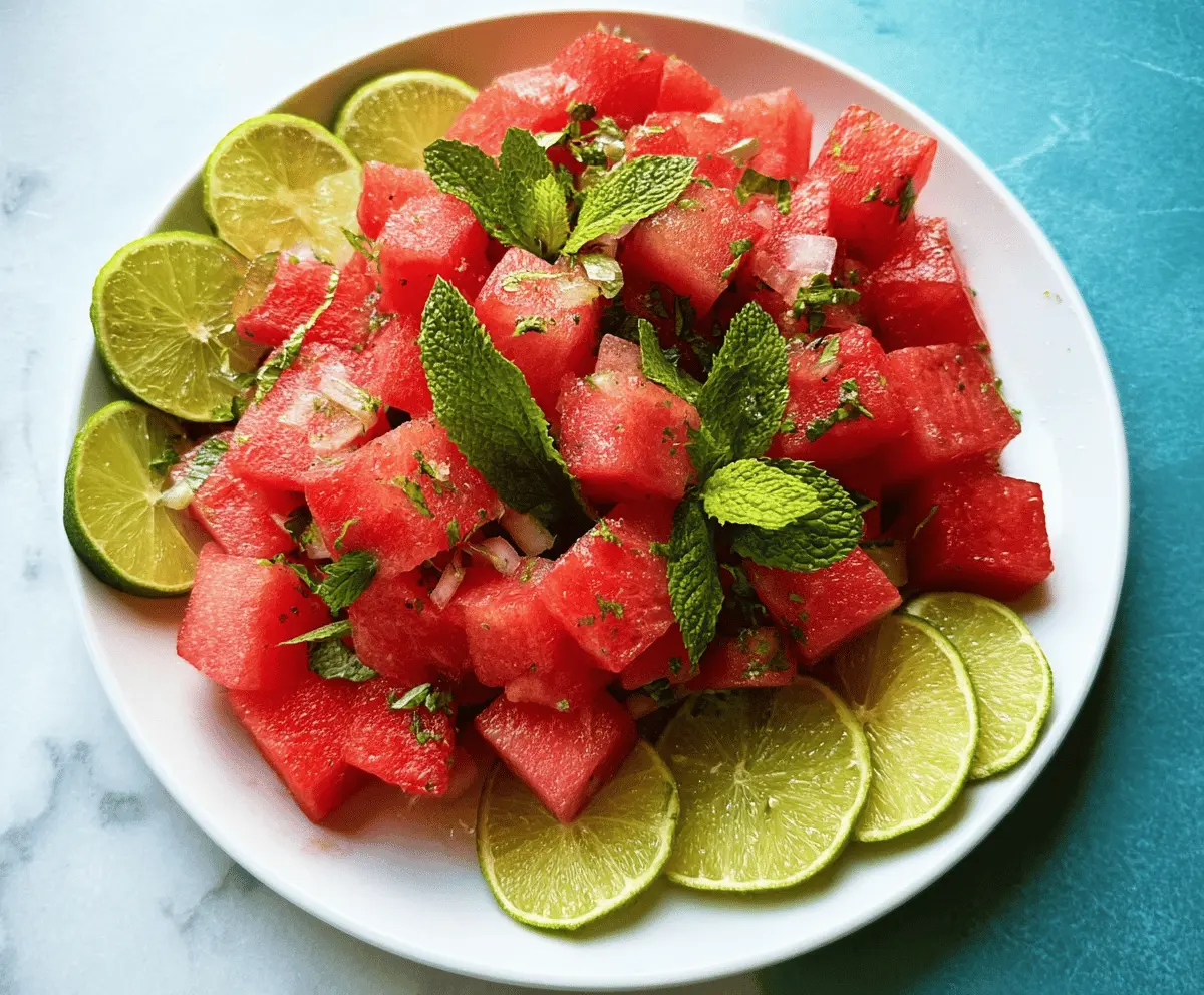 Refreshing Mint Lime Watermelon Salad Recipe