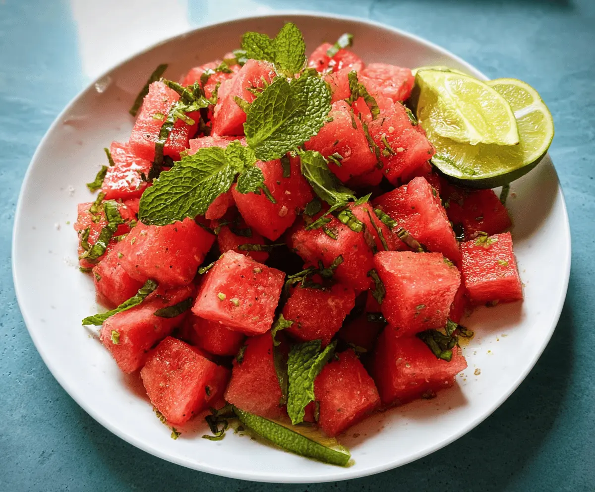 Refreshing Mint Lime Watermelon Salad Recipe
