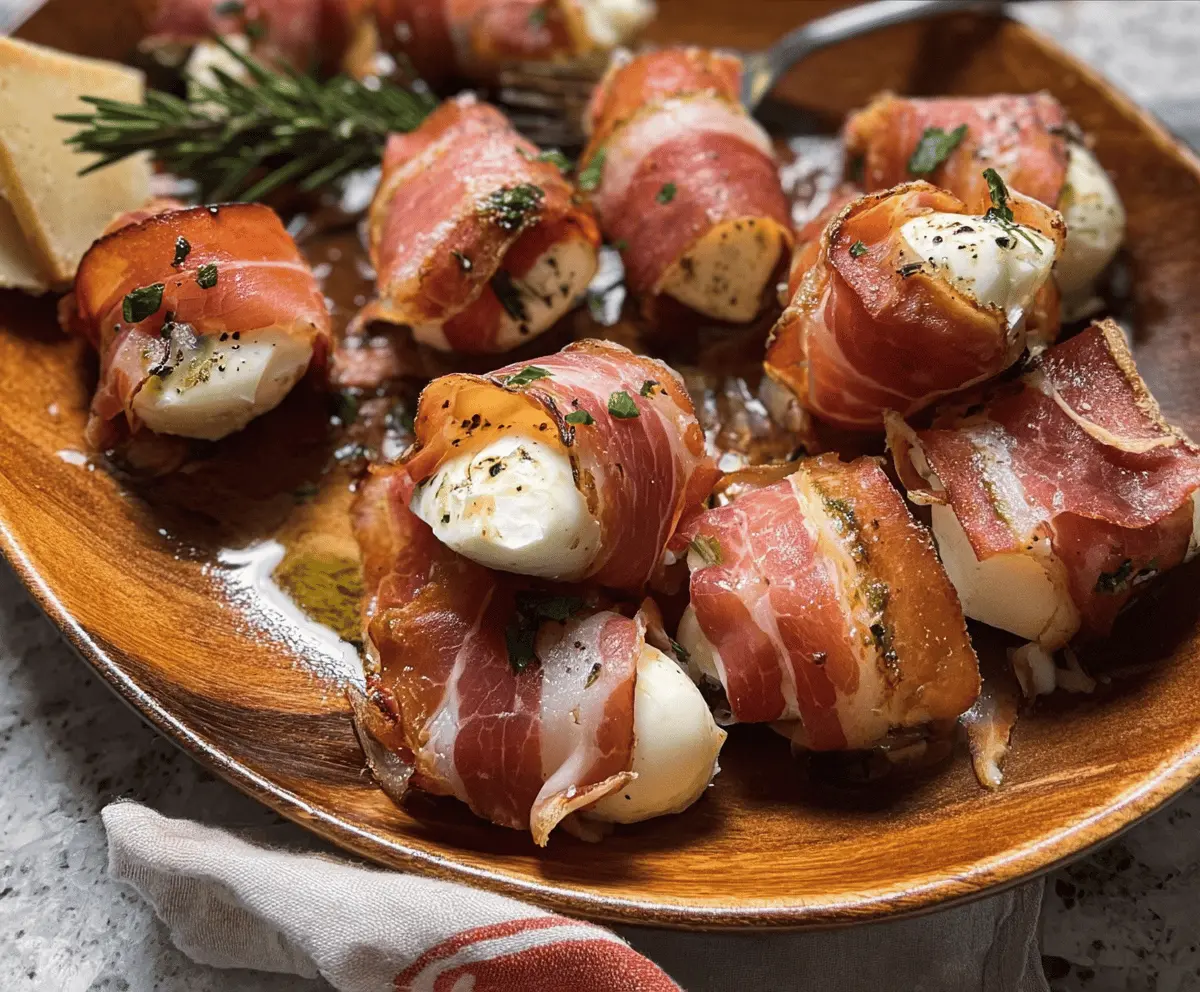Easy Prosciutto Wrapped Mozzarella Bites Recipe