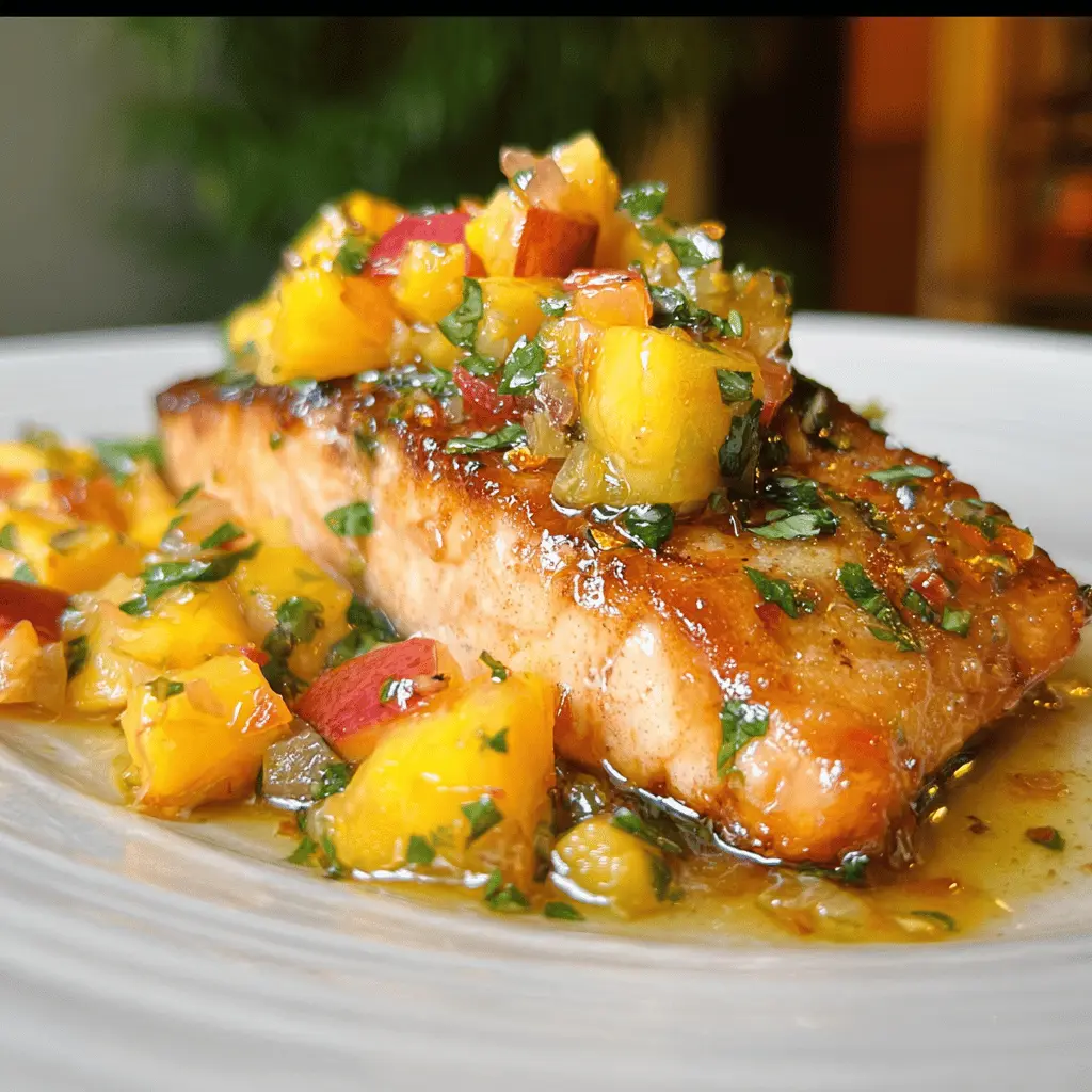 Easy Maple Ginger Salmon with Fresh Peach Salsa