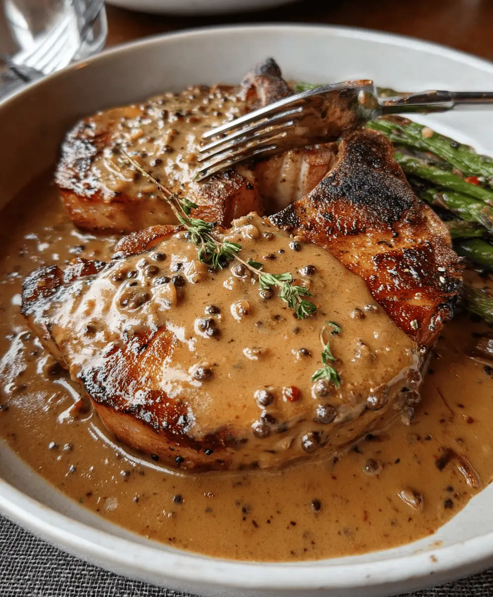 Easy Pork Chops With Creamy Peppercorn Sauce