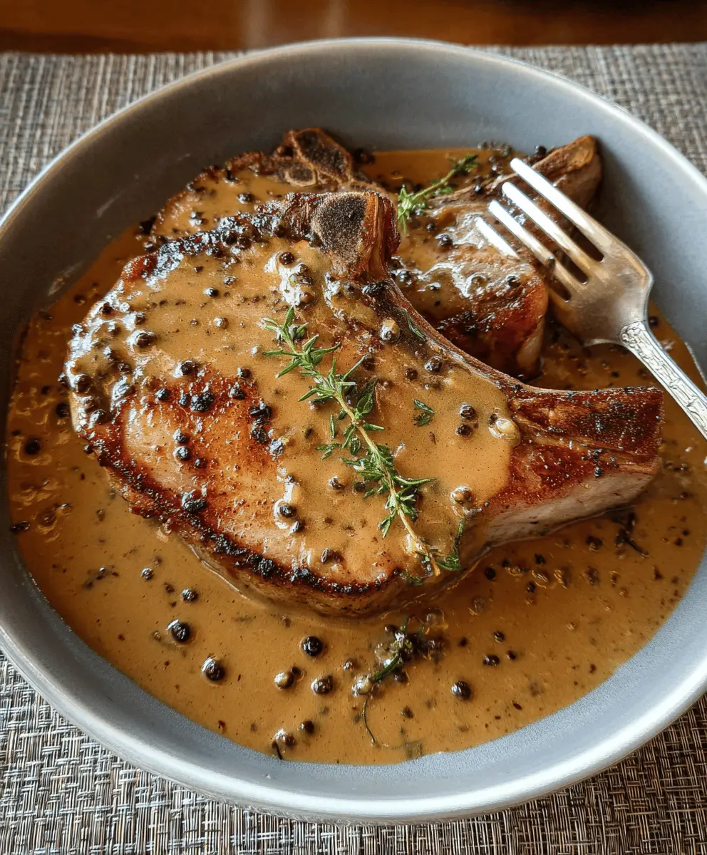 Easy Pork Chops With Creamy Peppercorn Sauce
