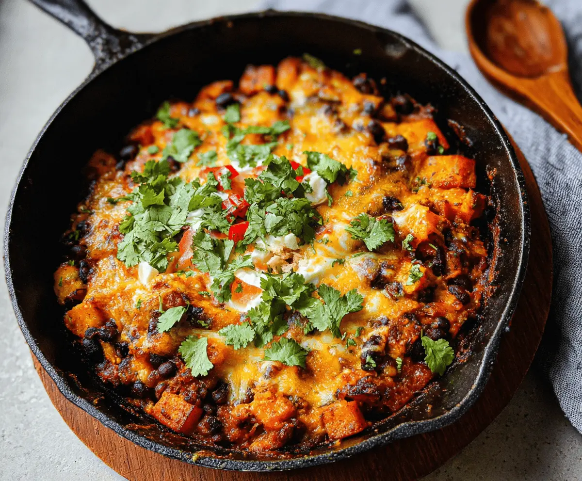 Easy Butternut Squash and Black Bean Enchilada Skillet