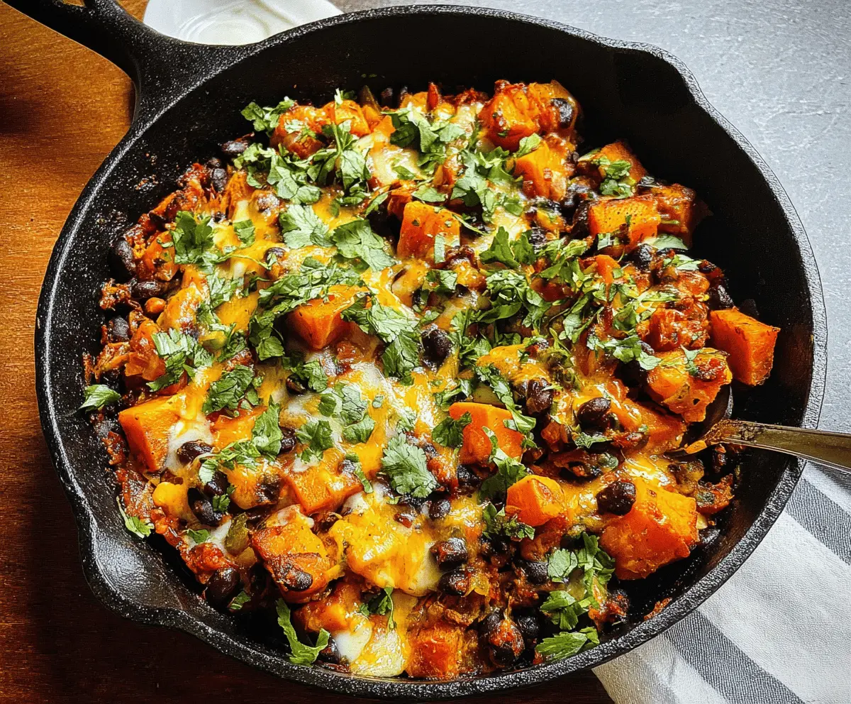 Easy Butternut Squash and Black Bean Enchilada Skillet