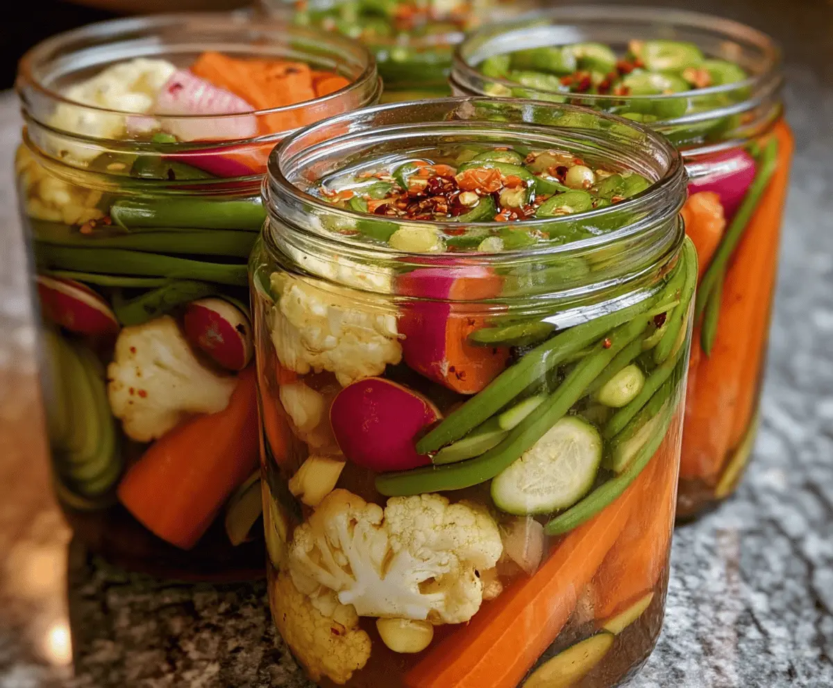 Easy Crunchy Tangy Refrigerator Pickled Veggies