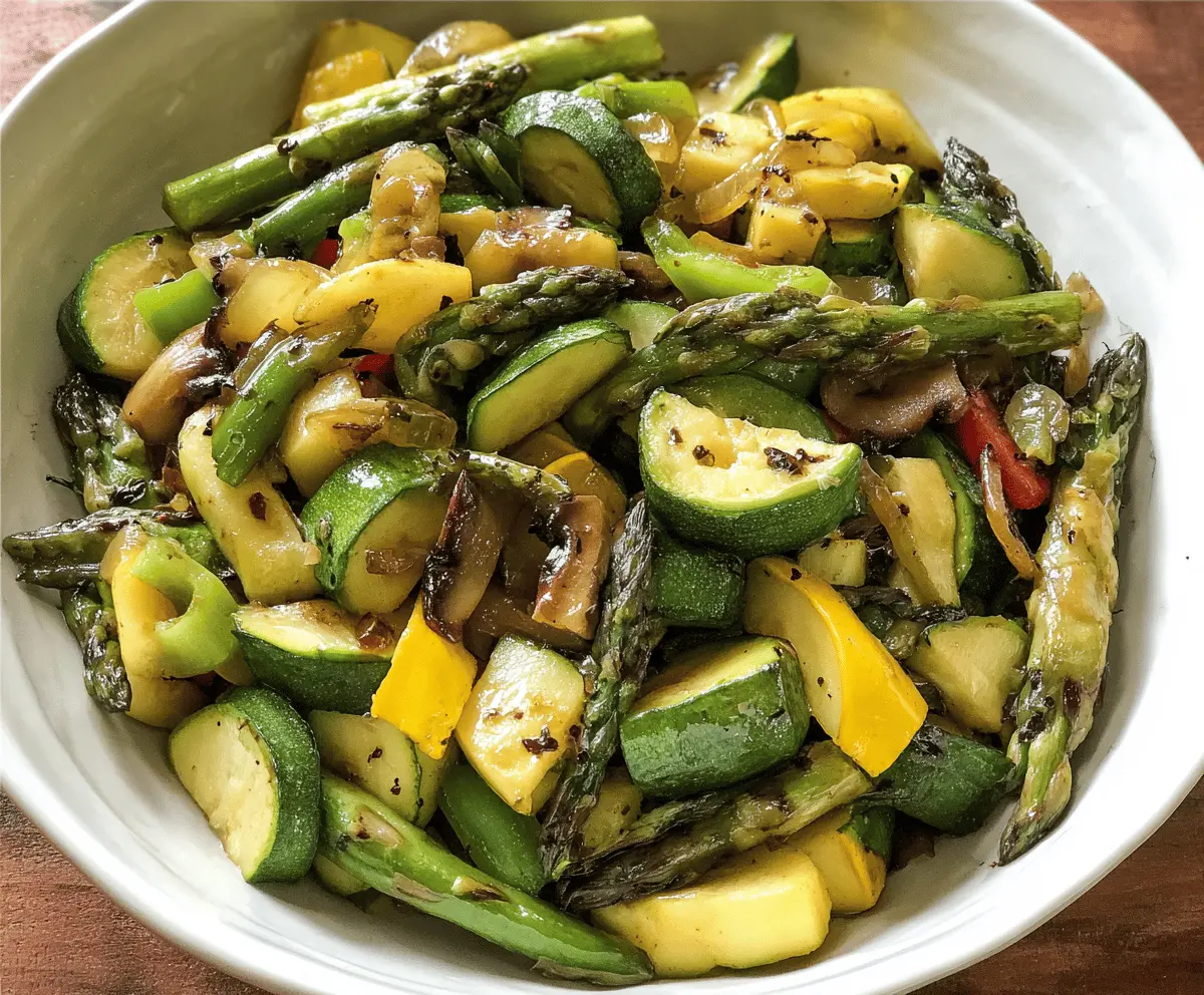 Easy Flavorful Asparagus with Zucchini and Squash