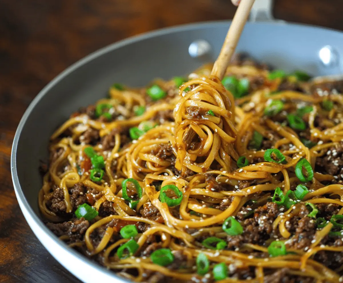 Easy Mongolian Ground Beef Noodles for Quick Dinner