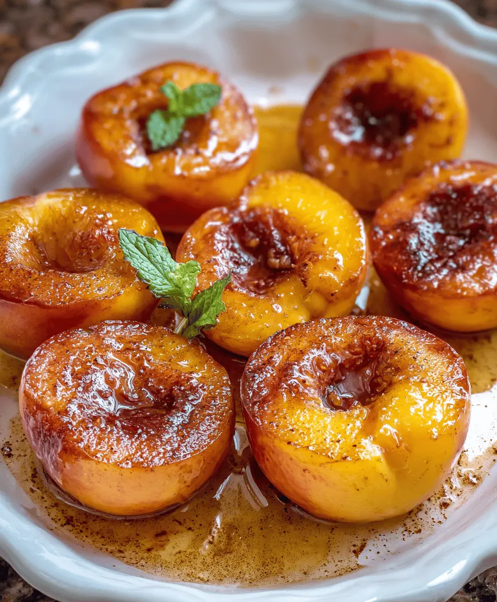 Easy Honey Roasted Peaches Clean Eating Dessert