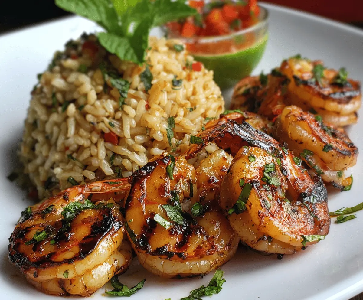 Easy Thai Chili Lemongrass Grilled Shrimp with Lime Fried Rice