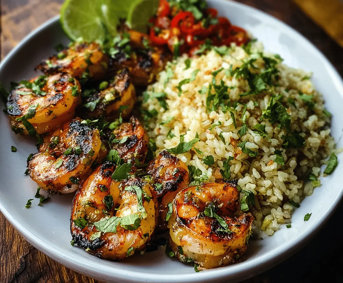 Easy Thai Chili Lemongrass Grilled Shrimp with Lime Fried Rice