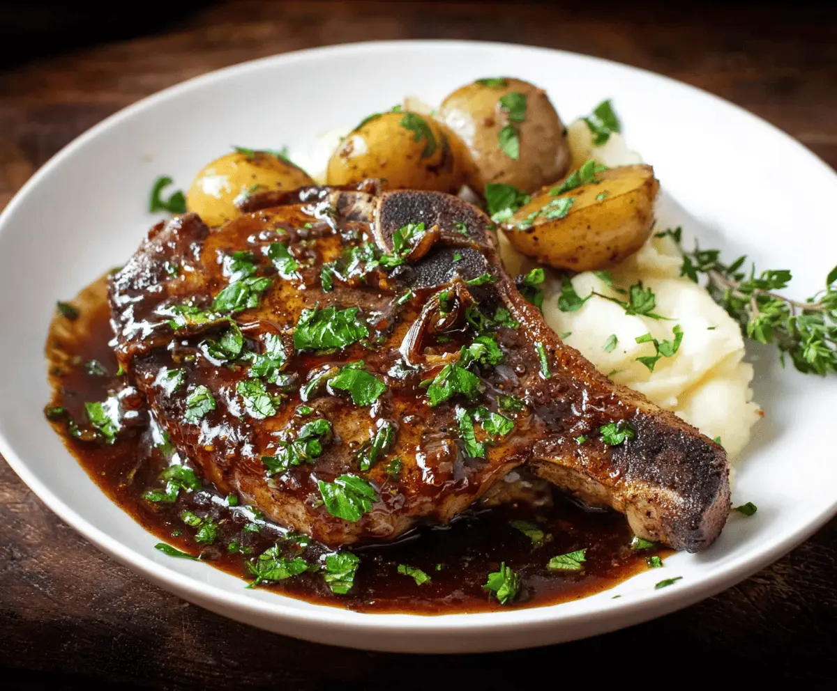 Easy Balsamic Pork Chops with Garlic and Herbs