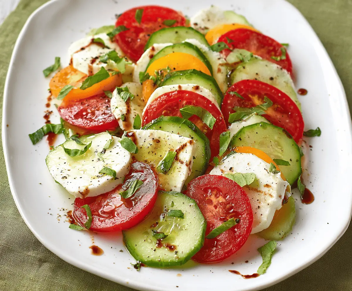 Easy Cucumber Caprese Salad Recipe