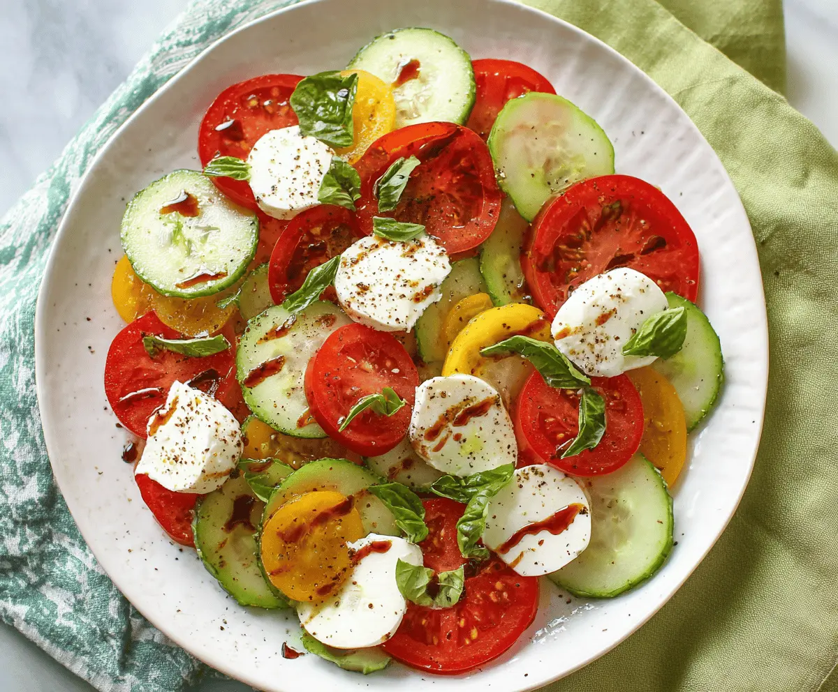 Easy Cucumber Caprese Salad Recipe