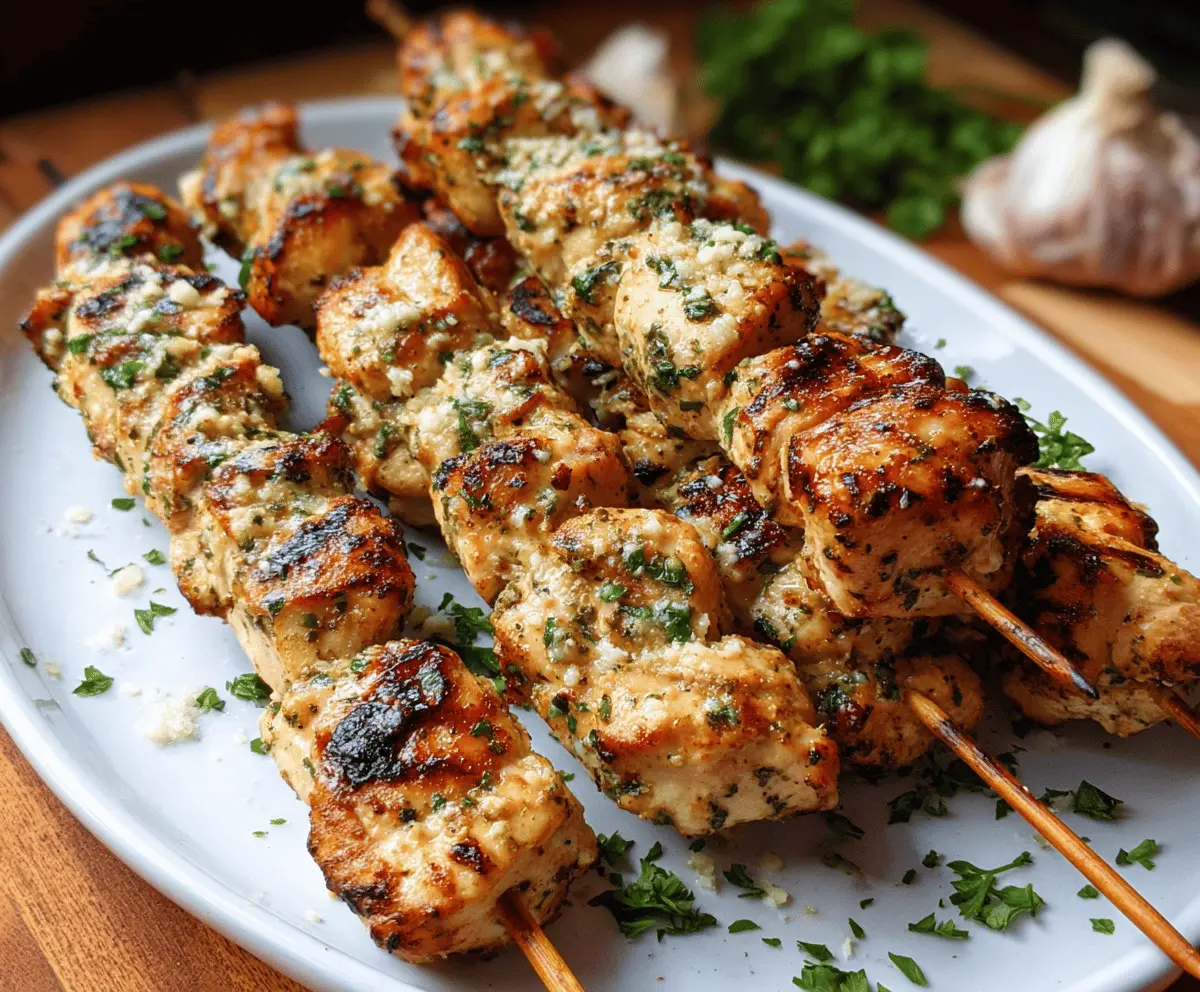 Easy Garlic Parmesan Chicken Skewers Recipe