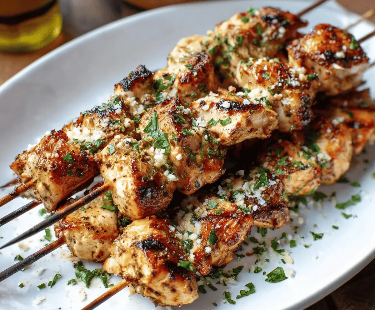 Easy Garlic Parmesan Chicken Skewers Recipe