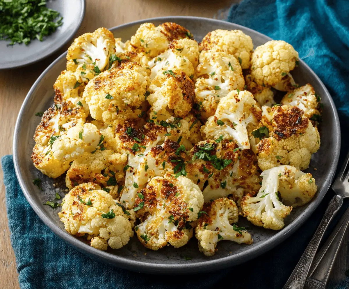 Garlic Butter Roasted Cauliflower Recipe