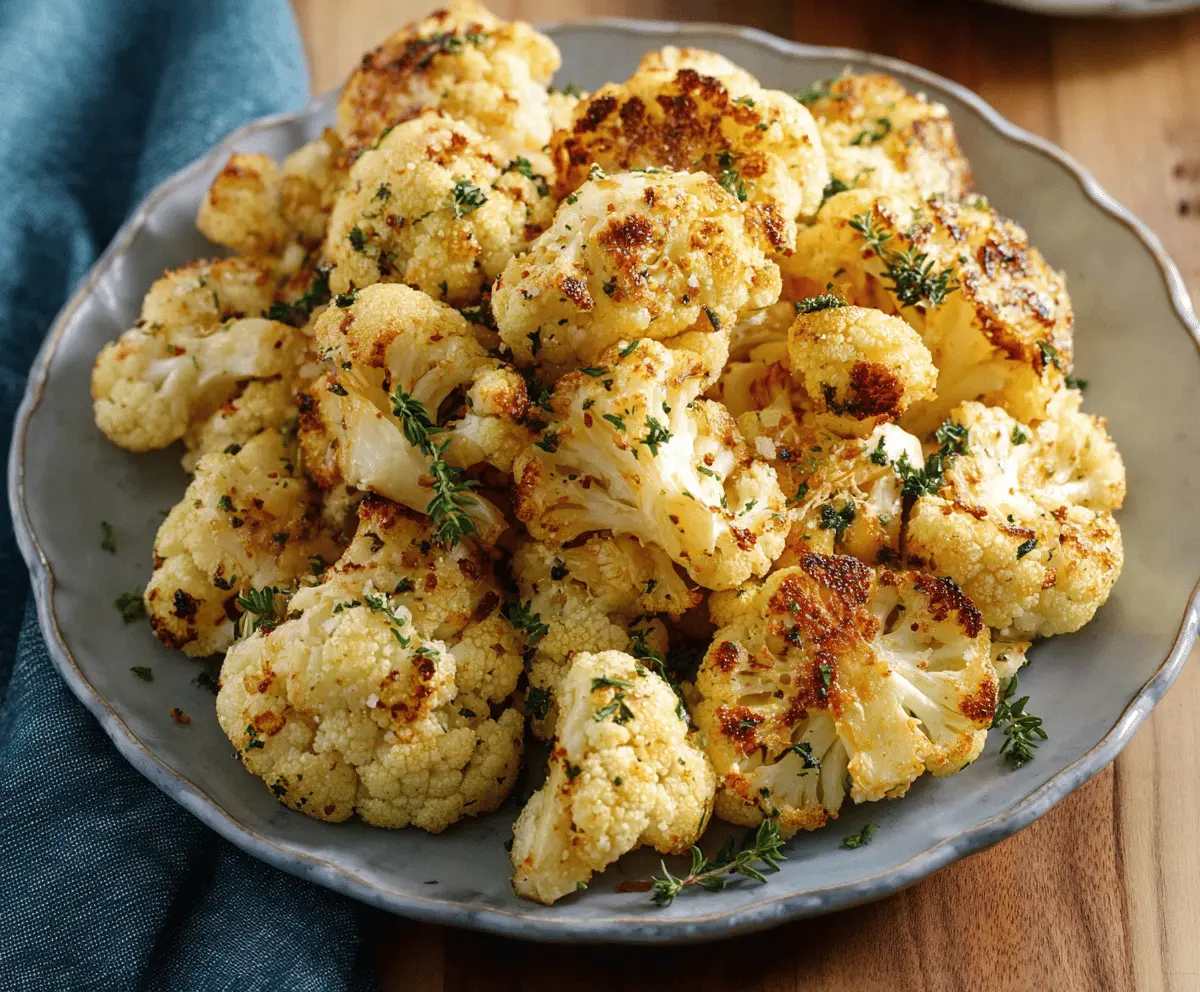 Garlic Butter Roasted Cauliflower Recipe