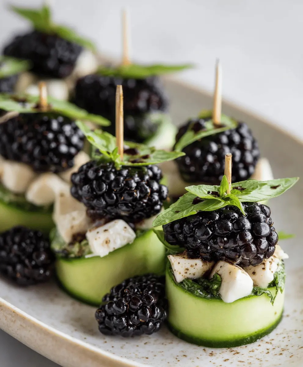 Fresh Blackberry Cucumber Caprese Bites Recipe