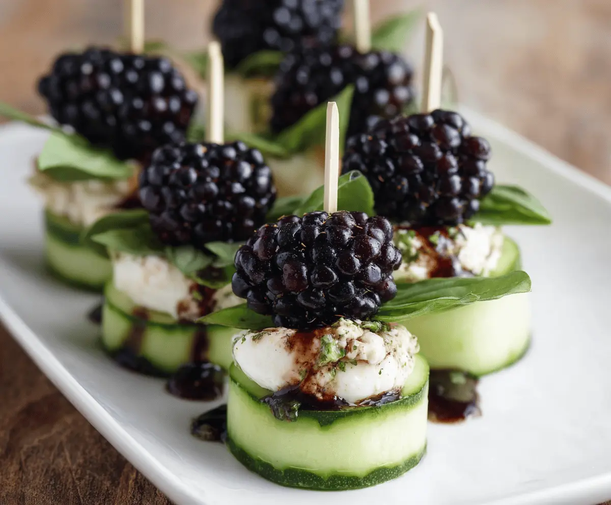 Fresh Blackberry Cucumber Caprese Bites Recipe