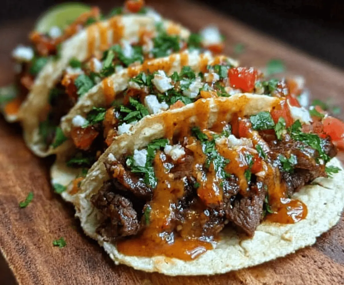 Garlic Butter Honey BBQ Beef Tacos Recipe