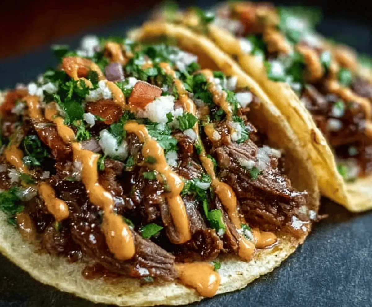 Garlic Butter Honey BBQ Beef Tacos Recipe