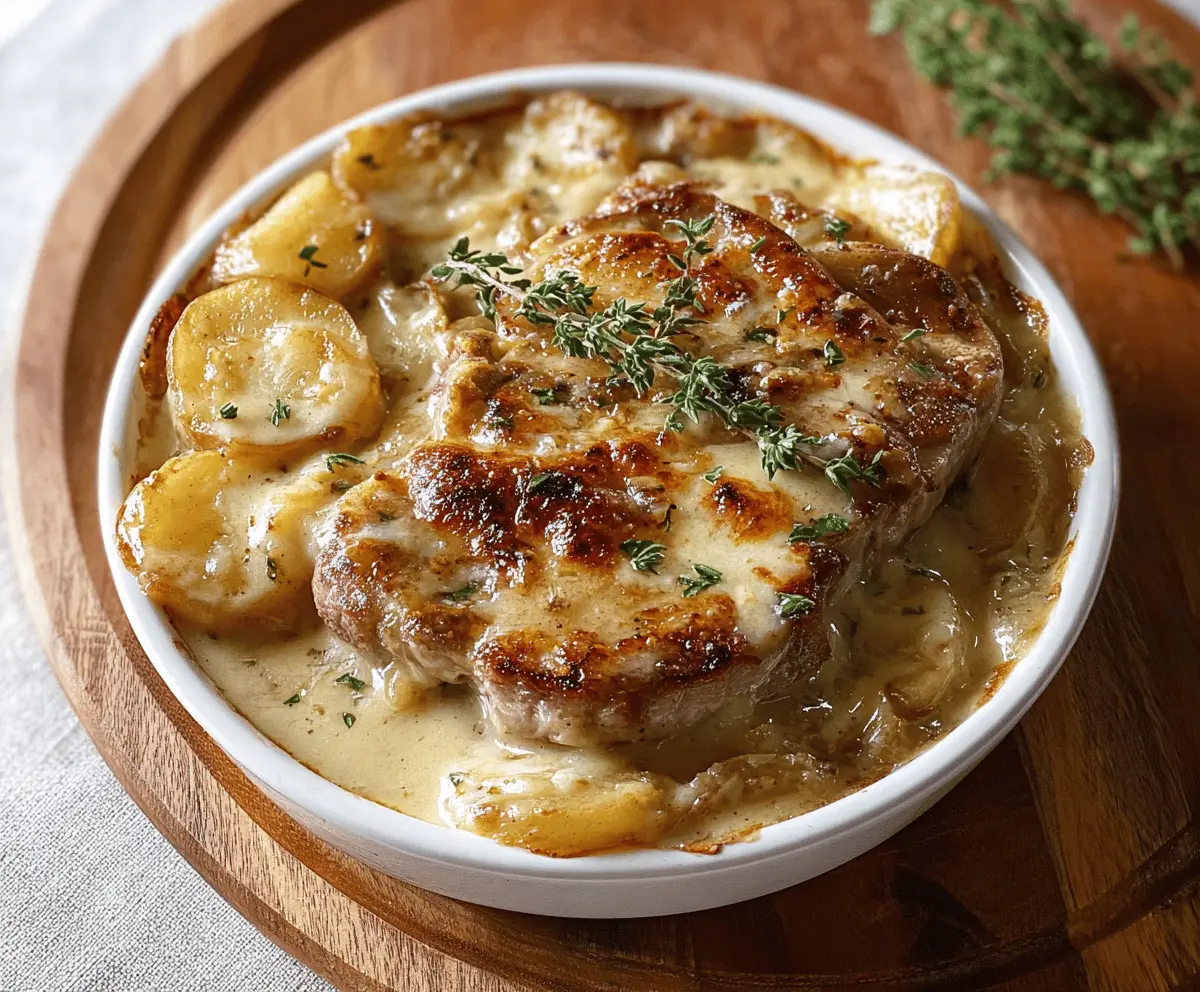 Easy Smothered Pork Chop and Scalloped Potato Casserole
