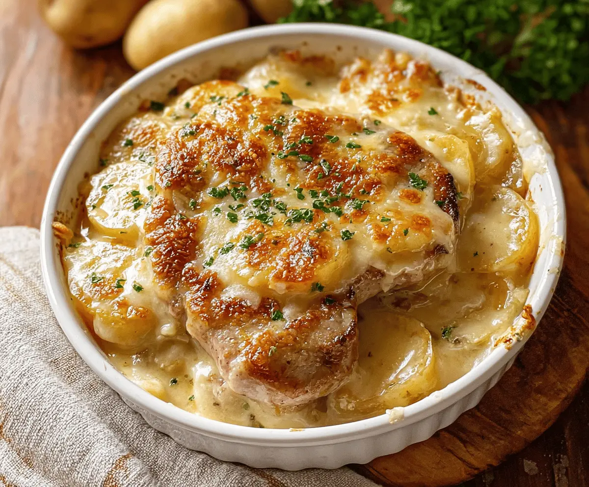 Easy Smothered Pork Chop and Scalloped Potato Casserole