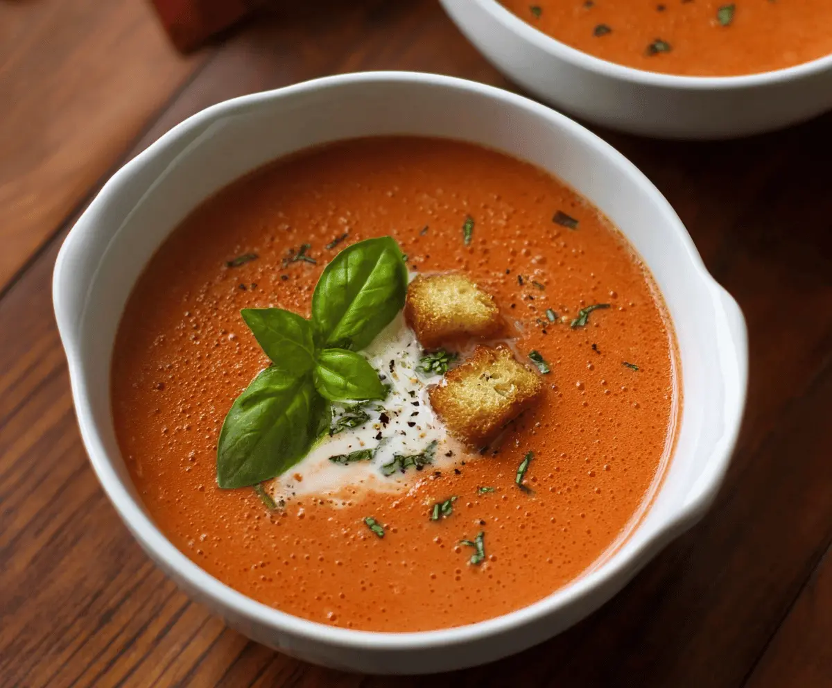 Easy Creamy Tomato Basil Soup Recipe
