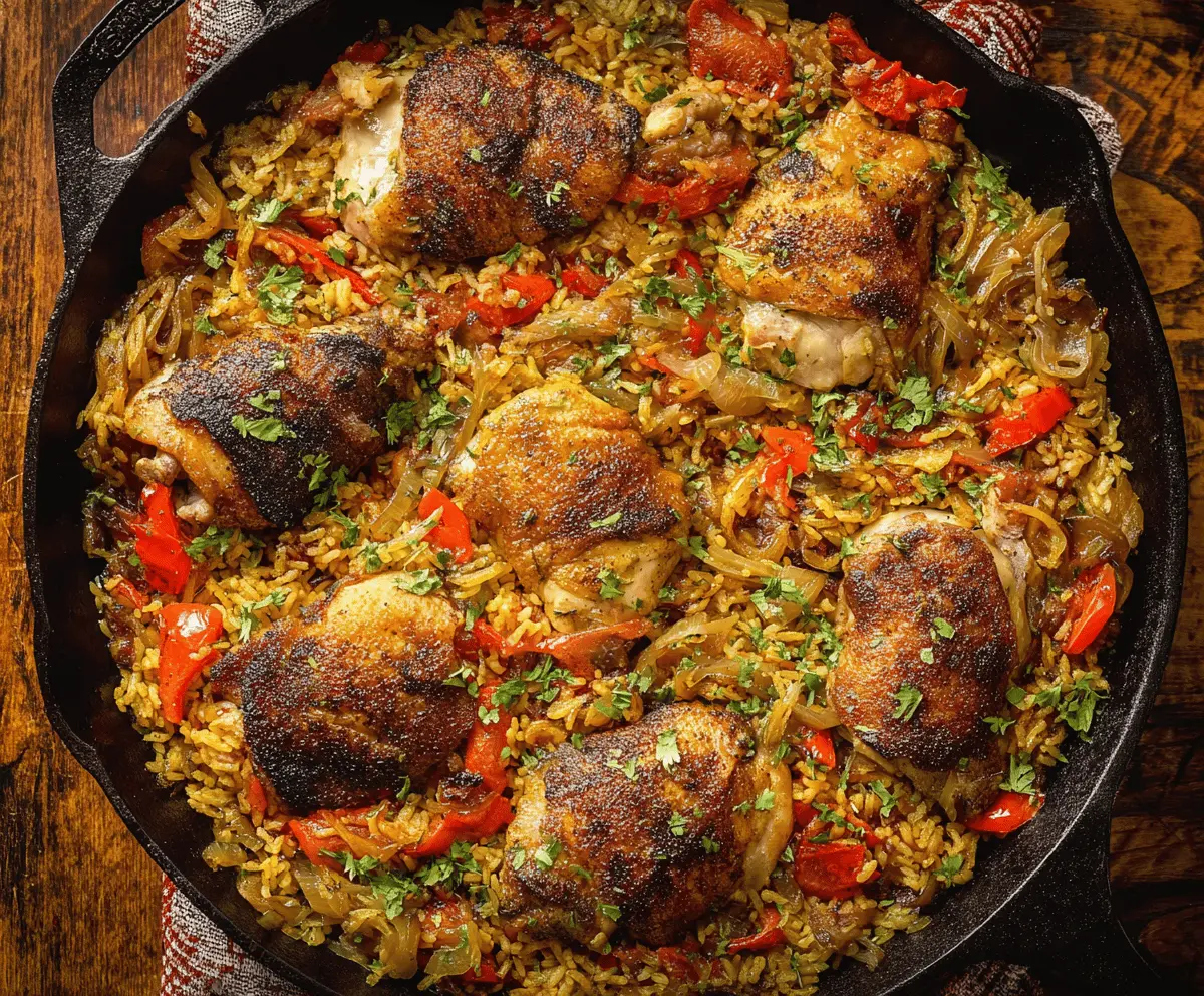 Easy Caribbean Chicken and Rice One-Pan Meal