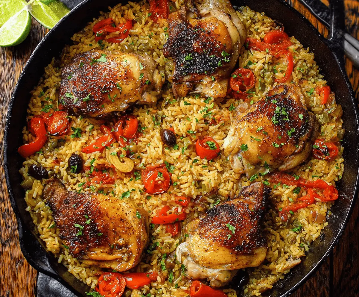 Easy Caribbean Chicken and Rice One-Pan Meal