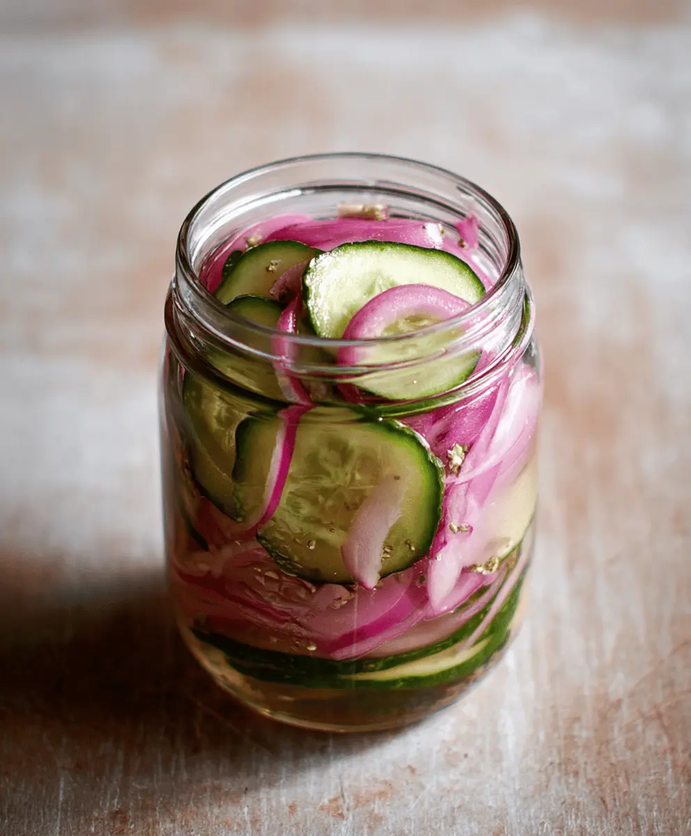 Quick Crispy Pickled Red Onions and Cucumbers