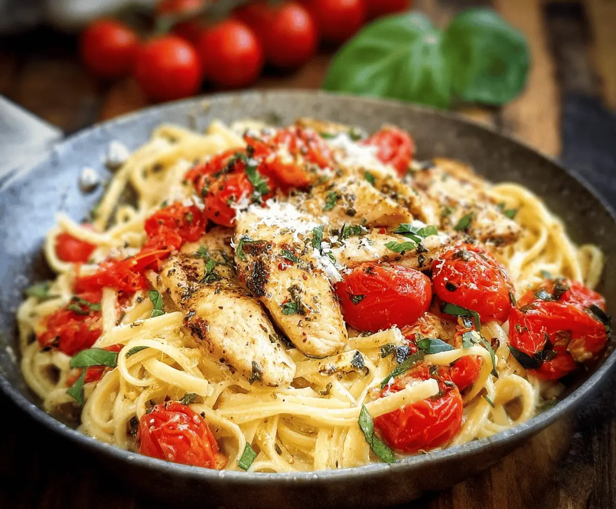 Easy Cherry Tomato Pasta with Chicken Recipe