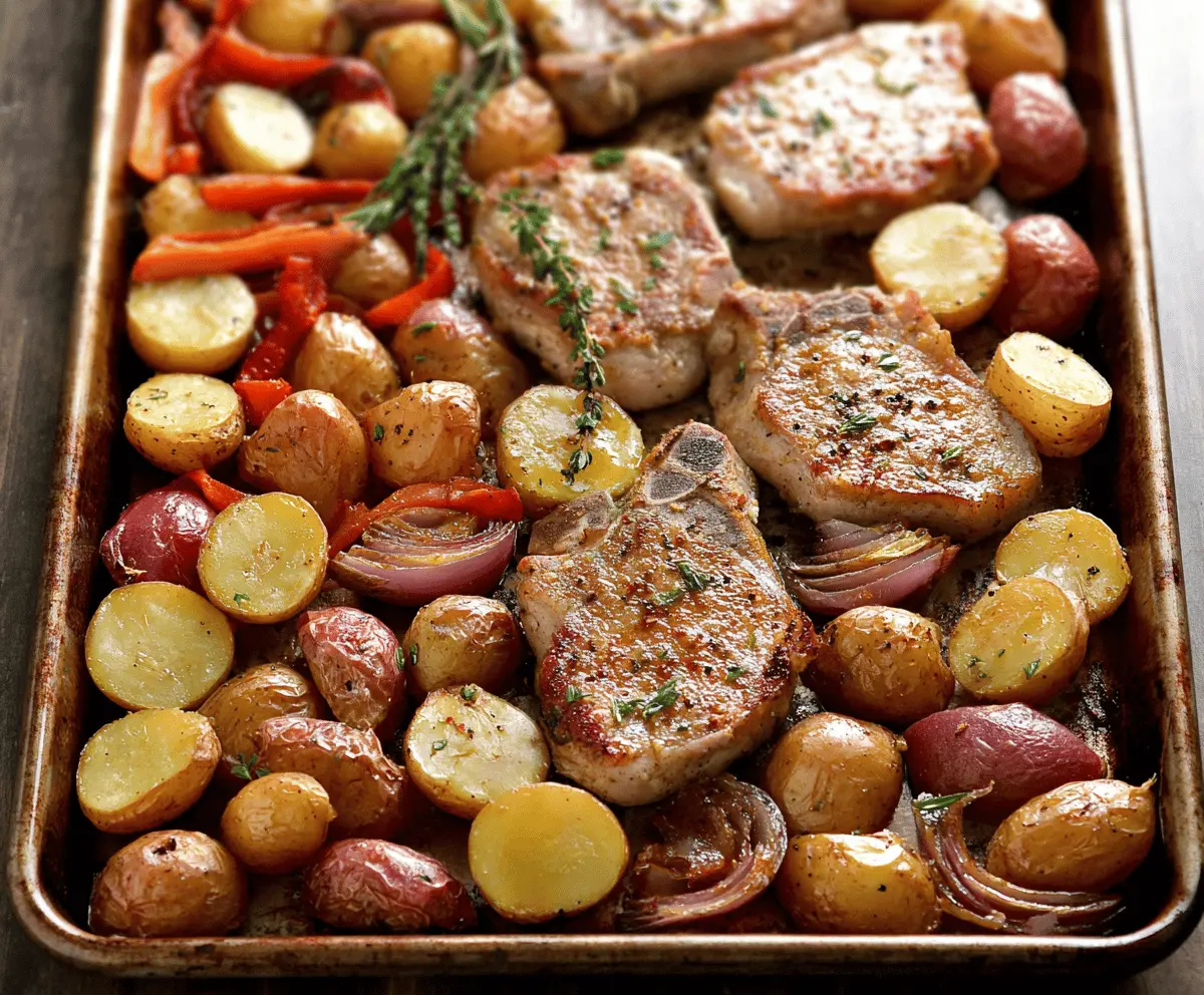 Easy Sheet Pan Pork Chops with Potatoes Recipe